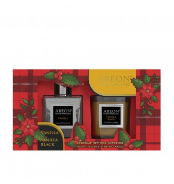 Vanilla Black set: home perfume 150 ml + candle