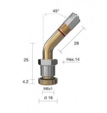 Ventīlis kravas, TPMS valve, screw VA85 incl.